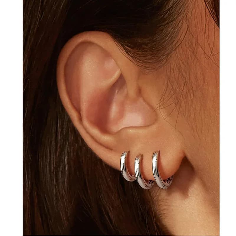 WillowHaze 14K Gold Plated Huggie Hoop Earrings for thumbnail 5