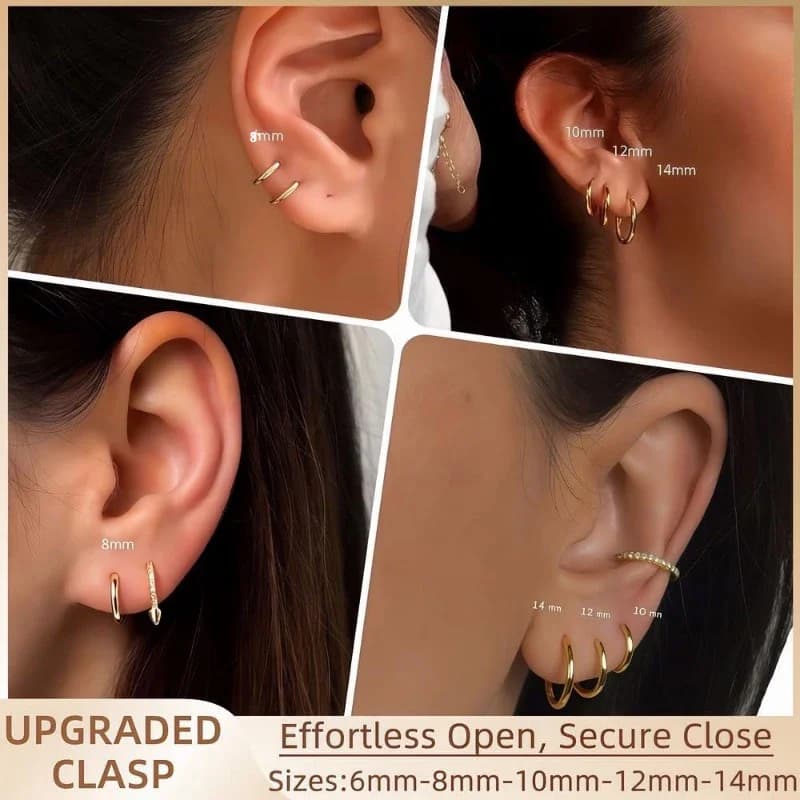 WillowHaze 14K Gold Plated Huggie Hoop Earrings for thumbnail 6